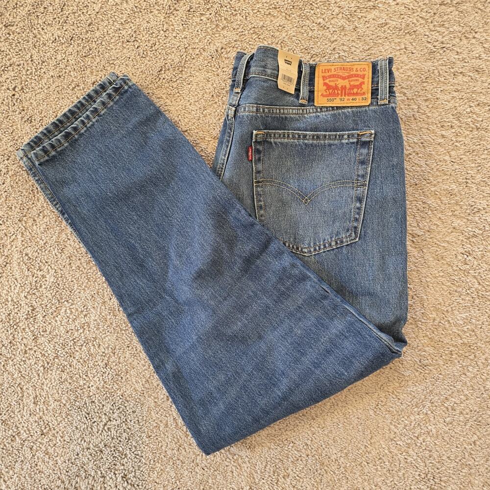 Levi's 550 Relaxed Fit Jeans Mens 40x32 Blue Tapered Leg Medium Wash Dad Retro